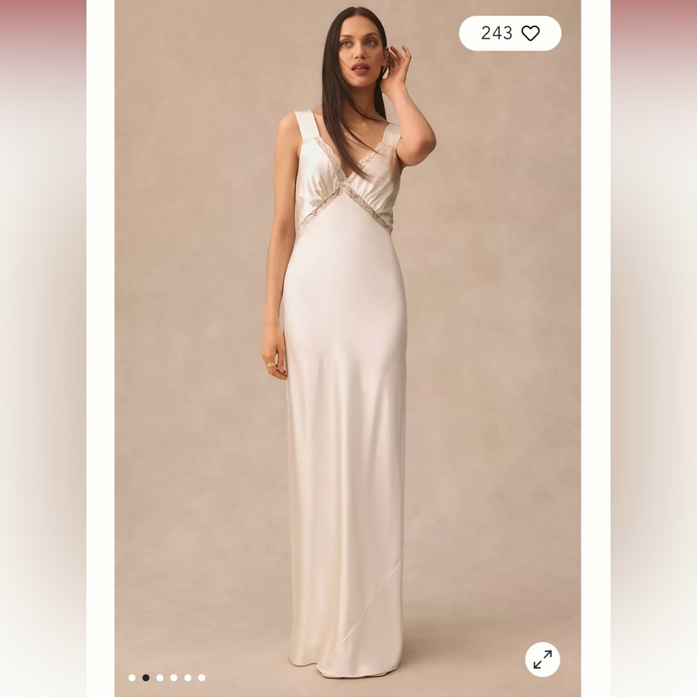 Reformation Chania Silk Dress in Ivory